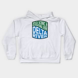 Delta River Wild, Scenic and Recreational River wave Kids Hoodie